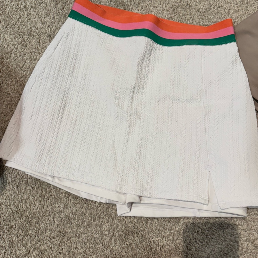 Beach Riot White Skort with Colorful Waistband